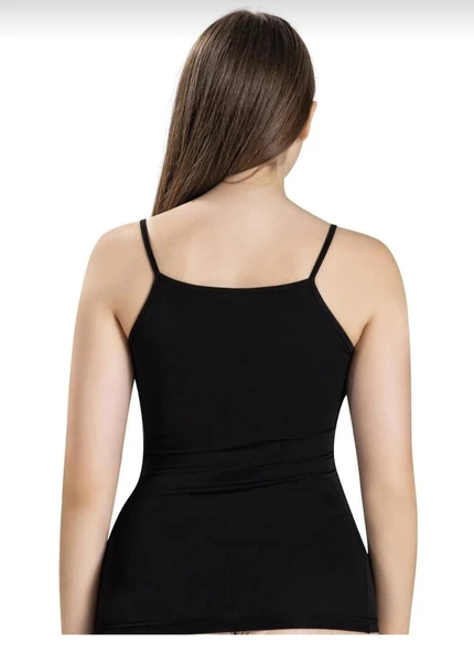 JİBER 613 BAYAN ÖNÜ DANTELLİ İP ASKILI ATLET 3 ADET - Resim 3