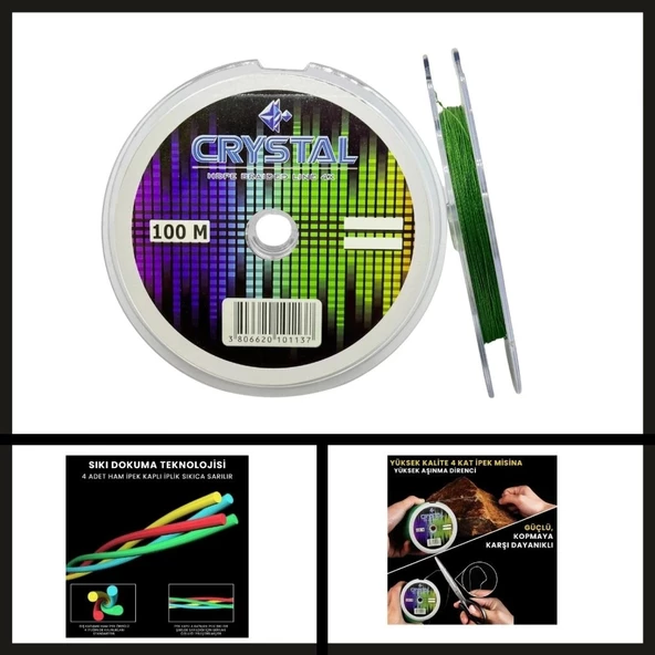 Uyguna-Yakala 0.18 Mm 100 Mt Crystal Hdpe Nano İpek Misina 4 Kat-PO.140