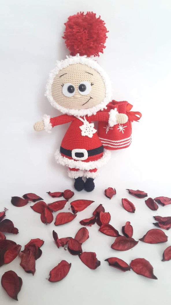 Yılbaşı Kostümlü Bonnie Bebek Amigurumi Organik Oyuncak