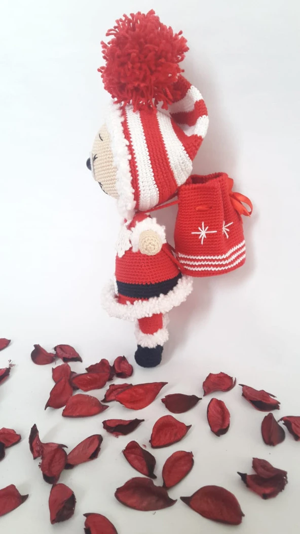 Yılbaşı Kostümlü Bonnie Bebek Amigurumi Organik Oyuncak - 4