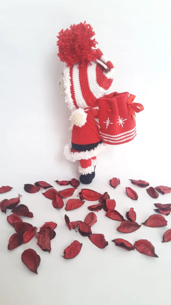 Yılbaşı Kostümlü Bonnie Bebek Amigurumi Organik Oyuncak - 5