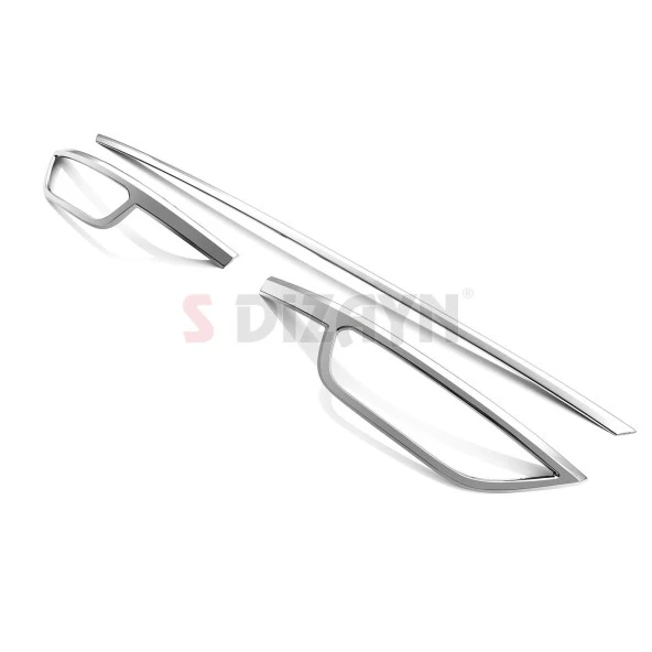 Volkswagen T-Roc Makyajlı için Krom Egzoz Görünümü Difüzör 3 Parça. 2021 Üzeri - Resim 3