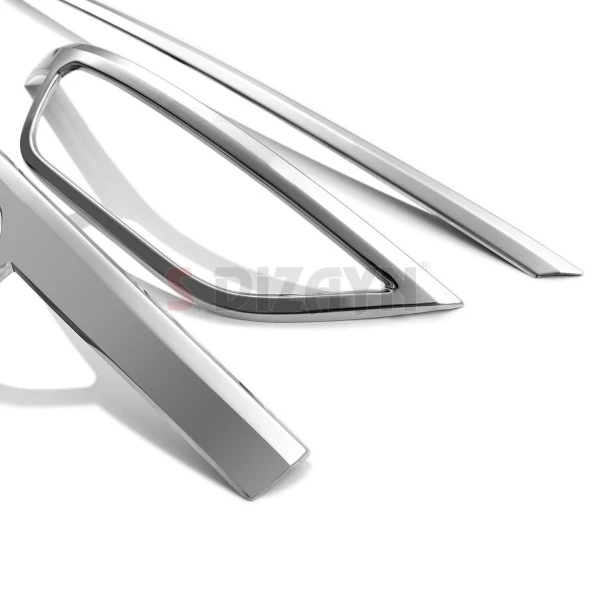 Volkswagen T-Roc Makyajlı için Krom Egzoz Görünümü Difüzör 3 Parça. 2021 Üzeri - Resim 4