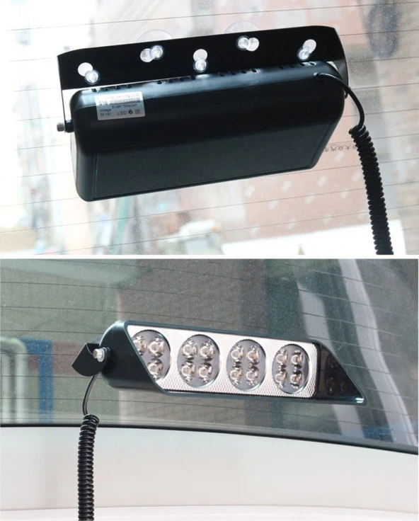 Cam İçi Çakar için Lamba Uzaktan Kumandalı 16 LED 24W 12V Kırmızı-Mavi / Lapa520 - Resim 4