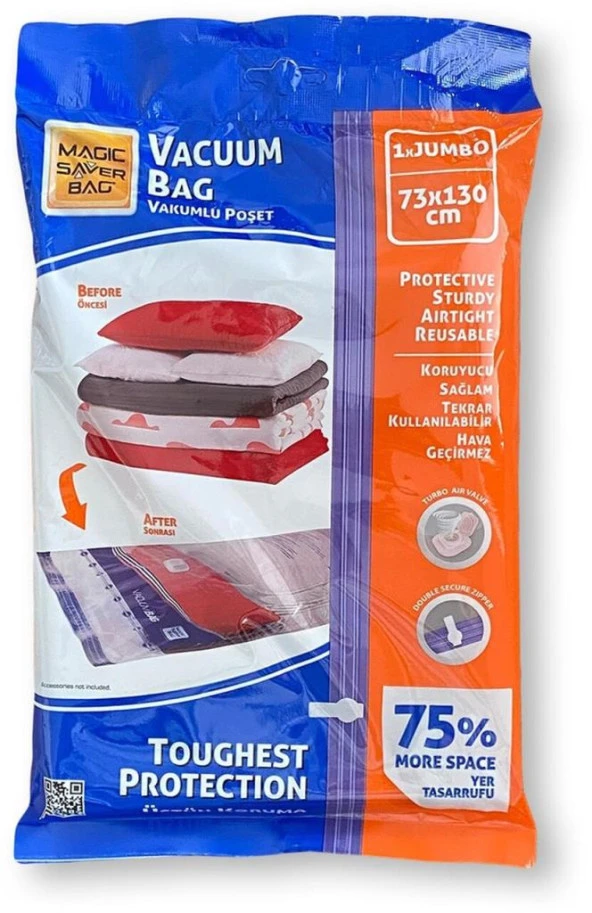 Magic Saver Bag Vakumlu Hurç Poşet Tekli 73x130 Cm Jumbo