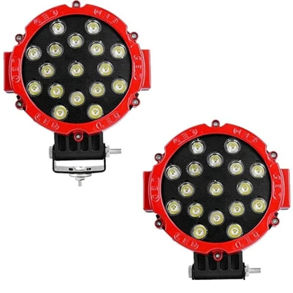 Offroad Sis Lambası için 17 Power Ledli 51W Kırmızı Çerçeve Takım 12-48V / Lass289