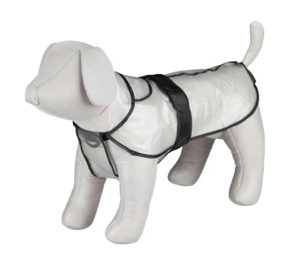 Trixie Köpek Yağmurluk, L:60cm, Transparan/Şeffaf, Siyah Biyeli