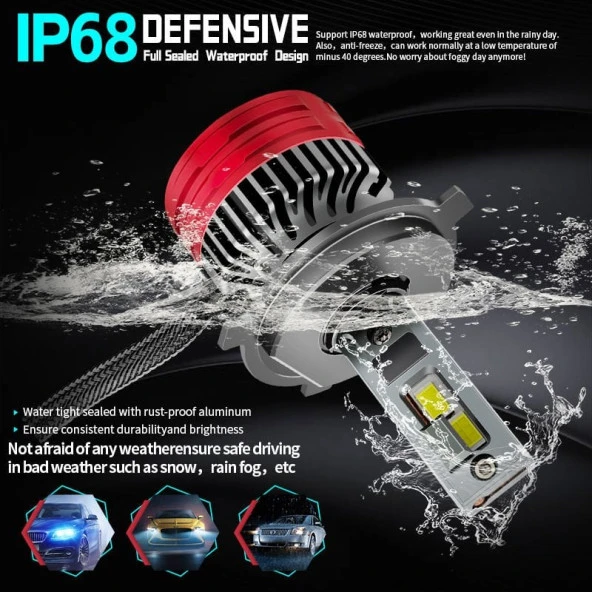 LED Far Ampulü için Canbus 110W 22000Lm H4 12-30V / Laam920 - 3