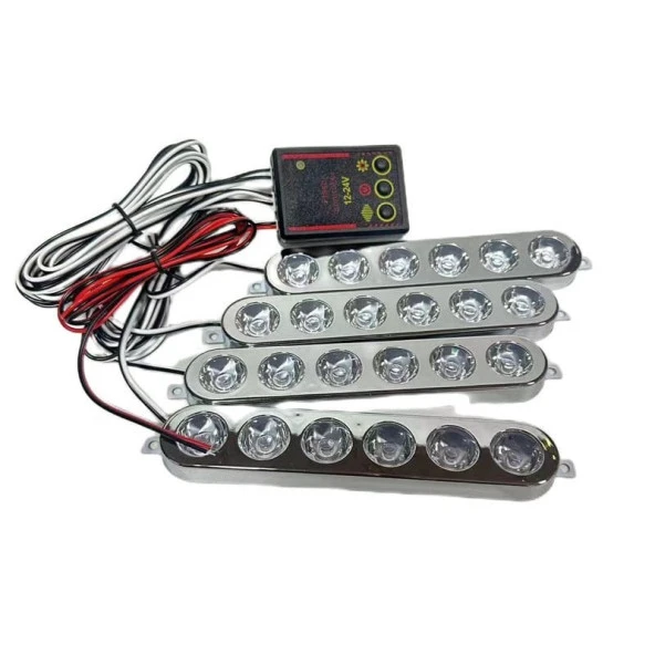 Çakar Lamba 6X4 için LED Sarı Beyaz 12-24V / Lapa536-1