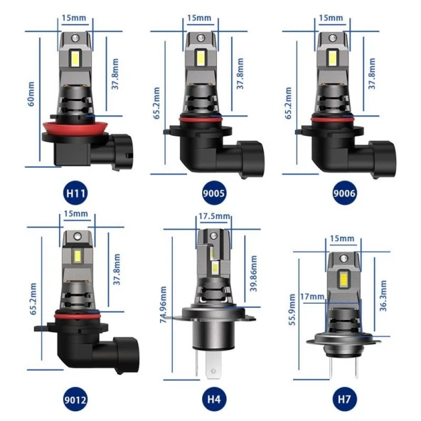 LED Far Ampulü için 80W 11000Lm H4 12-30V / Laam930 - 3