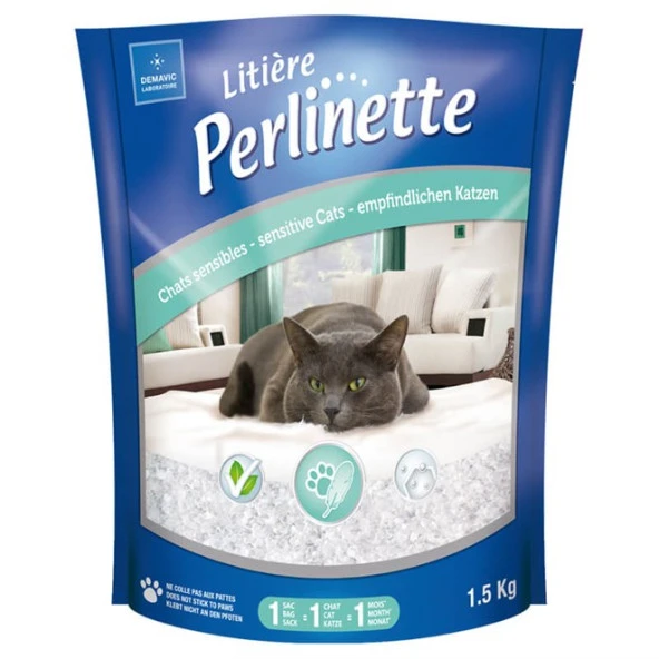 Perlinette Yetişkin ve Hassas Kediler İçin Kristal Kedi Kumu 1.5 Kg 3.7 Lt