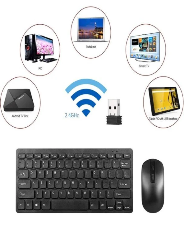 Philips M9 Plus 10.1" Wireless 2.4 GHz Kablosuz Klavye Mause Seti