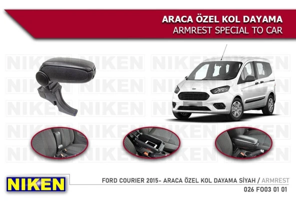 Ford Courier Uyumlu Kol Dayama Kolçak Siyah 2014 Ve Sonrası - Resim 2