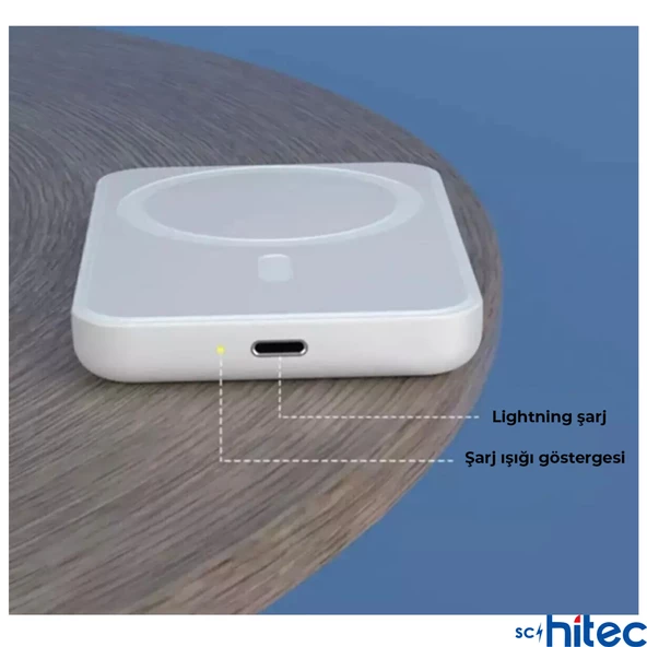 ScHitec 5000mAH MagSafe Powerbank Beyaz - 3