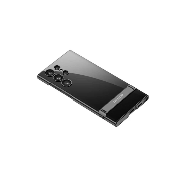 Vendas Samsung Galaxy S24 Ultra Kılıf Zore Kamera Korumalı Şeffaf Dikey Standlı Ays Kapak - 7