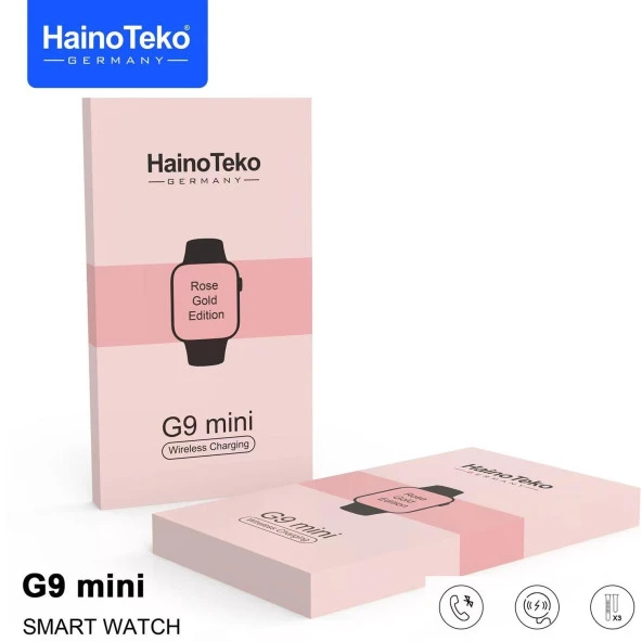 Haino Teko G9 Mini Amoled Ekran Akıllı Saat Bileklik Hediyeli Gold Rose - 6