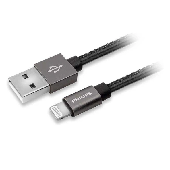 Philips Apple MFI Lisanslı UsbA to Lightning Deri Kaplama 1.2Metre Hızlı Data ve Şarj Kablosu DLC2508B - Resim 2