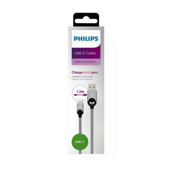 Philips Apple MFI Lisanslı UsbA to Lightning 1.2Metre Hızlı Data ve Şarj Kablosu Gri DLC2508N - Resim 4