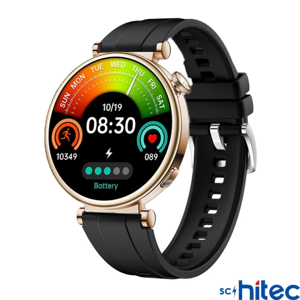 ScHitec RW-43 Gerçek Amoled Ekran Android İos HarmonyOs Uyumlu 3 Kordonlu Bileklik Hediyeli Akıllı Saat Gold - Resim 5