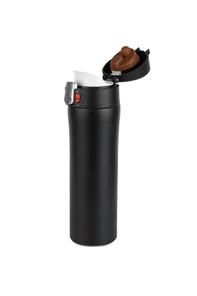 KİŞİYE ÖZEL KİLİT SİSTEMLİ PASLANMAZ ÇELİK MUG TERMOS 450 ML  SIZDIRMAZ - 4
