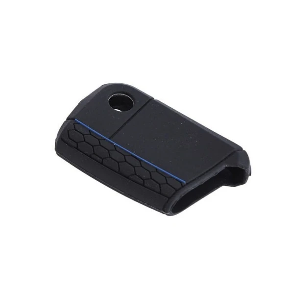 Silikon Anahtar Kabı- için Volkswagen/Golf7 Siyah-Mavi Çizgili / Sypd53-1 - Resim 2