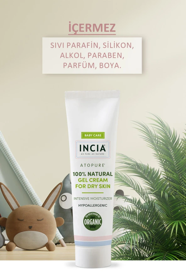 INCIA 100 Doğal Atopiğe Eğilimli Ciltler İçin Jel Krem Çok Kuru Ciltler İçin Yalancı İğde Yağı 60 ml - 3