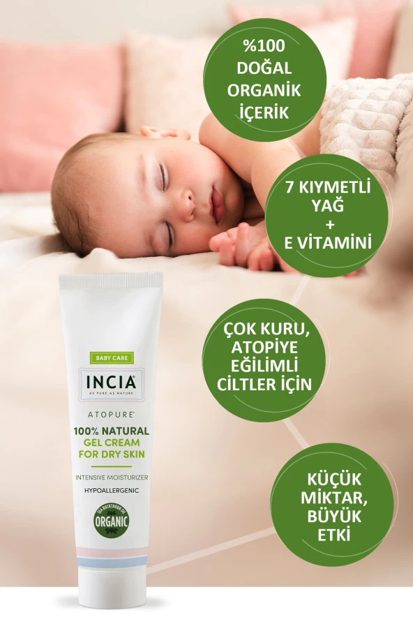 INCIA 100 Doğal Atopiğe Eğilimli Ciltler İçin Jel Krem Çok Kuru Ciltler İçin Yalancı İğde Yağı 60 ml - 5