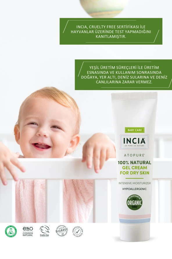 INCIA 100 Doğal Atopiğe Eğilimli Ciltler İçin Jel Krem Çok Kuru Ciltler İçin Yalancı İğde Yağı 60 ml - 7