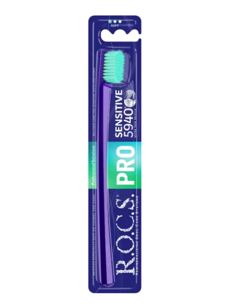 Rocs Pro 5940 Sensitive Ultrathin Bristle Diş Fırçası Soft Lacivert Yeşil