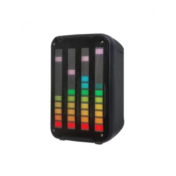 KTS-1752 Mikrofonlu Rgb Ledli Taşınabilir Bluetooth Hoparlör Usb-Tf-Fm Radyo Siyah