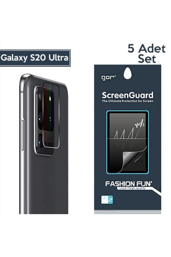 Gor Samsung Galaxy S20 Ultra Kamera Lens Koruyucu 5 Adet-şeffaf