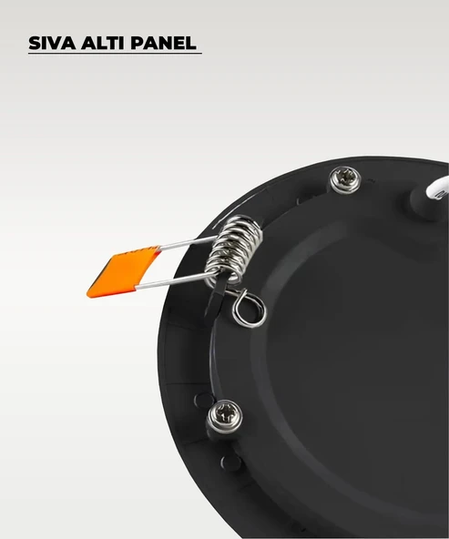 18W Sıva Altı Yuvarlak Siyah Led Panel 4000K (Gün Işığı) - Resim 3