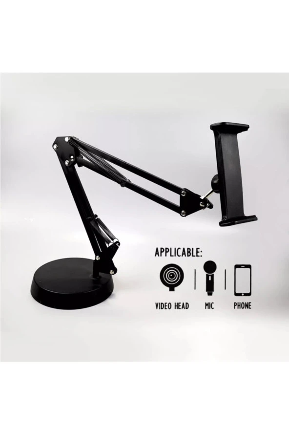 Tablet Tutucu Süspansiyon Standlı Tablalı Masa Sabitlemeli Katlanabilir Universal Ipad Stand