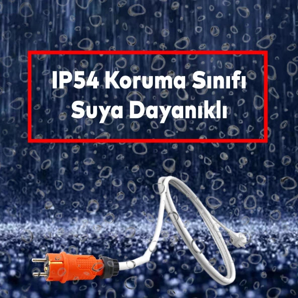 Monofaze Kauçuklu Kablo Bahçe Dış Mekan Korunaklı IP54 Su Geçirmez Turuncu Sağlam Erkek Fiş Tek 16A - 4