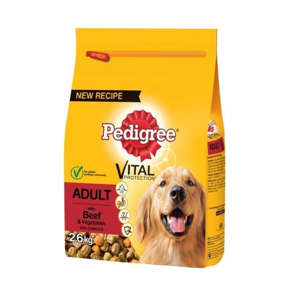 Pedigree Sığırlı Biftekli Ve Kümes Hayvanlı Yetişkin Köpek Maması 2.6 Kg