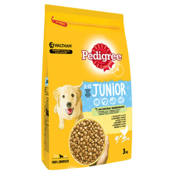 Pedigree Yavru Kümes Hayvanlı Tavuklu & Prinçli Kuru Mama 3 Kg