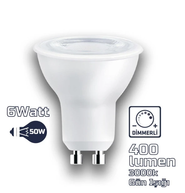 ERD-284 GU10 220V 6W 3000K COB LED AMPUL