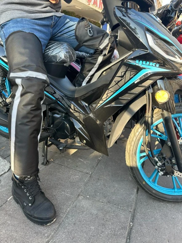 BİKE SKY Bike Sky Bacak Rüzgar Koruma Kolay Giyimli Dizlik ( Motosiklet Çanta Sırt Dayama HEDİYELİ ) - 3