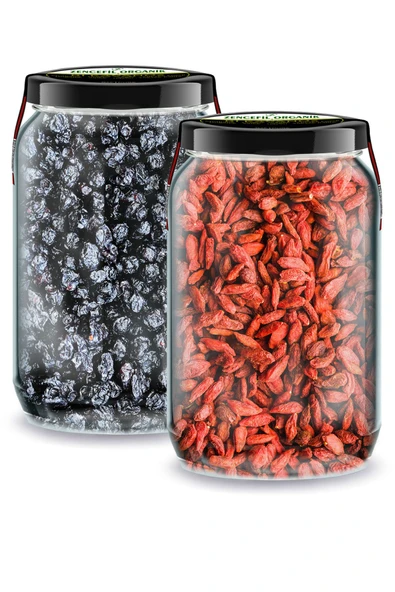 Bi Kavanoz Goji Berry + Bi Kavanoz Blueberry Blue Berry 660 cc'lik 2 Adet Cam Kavanozda Saf Katkısız - 1