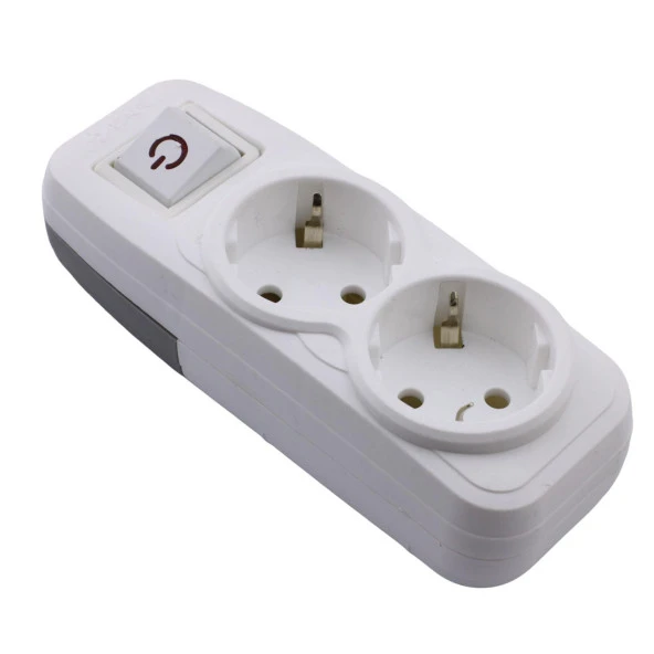 Anahtarlı 2li Grup Priz Klemensli Fiş Priz Topraklı Çoklu Grup Priz Çoğaltıcı İkili Kablosuz - 3