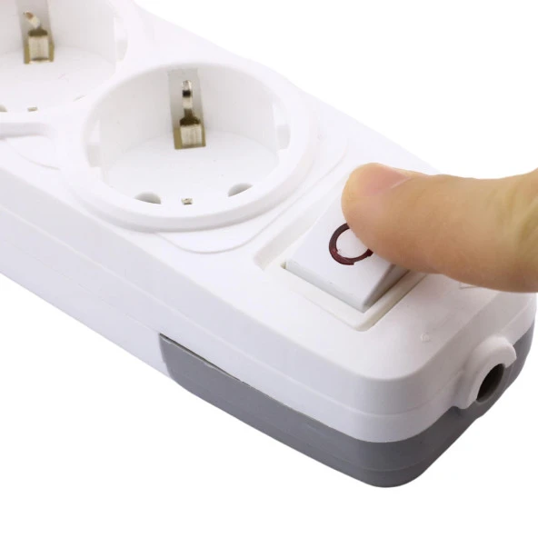 Anahtarlı 2li Grup Priz Klemensli Fiş Priz Topraklı Çoklu Grup Priz Çoğaltıcı İkili Kablosuz - 5