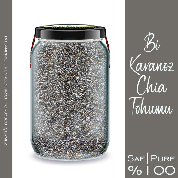 Bi Kavanoz Chia Tohumu + Bi Kavanoz Keten Tohumu 660 cc'lik 2 Adet Cam Kavanoz Saf Katkısız Taze - 4