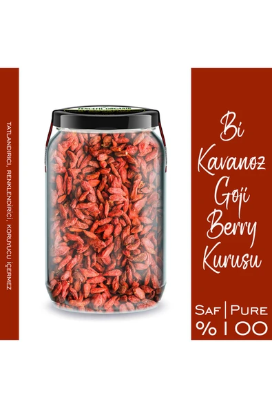 Bi Kavanoz Goji Berry + Bi Kavanoz Yaprak Çilek Kurusu Çilek Cipsi 660 cc'lik 2 Adet Cam Kavanozda - 2