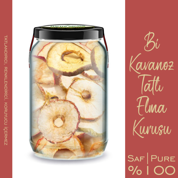 Bi Kavanoz Kırmızı Tatlı Elma Kurusu + Bi Kavanoz Yeşil Ekşi Elma Kurusu 660 cc'lik 2 Adet Kavanozda - 4