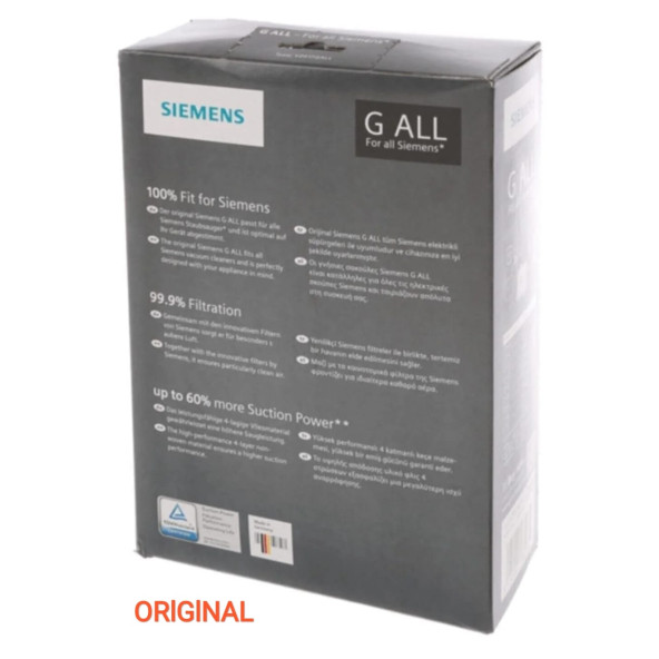 Siemens  Bez  Toz Torbası VSZ3 VSQ3 VSZ4G  Orıgınal - 3