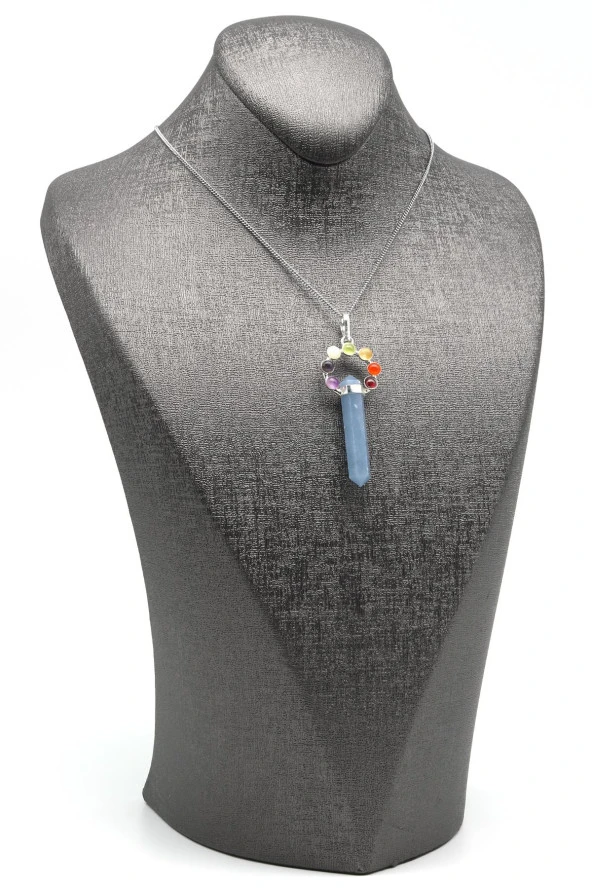 Anjelit - Çakra Doğal Taş Kolye - Resim 2