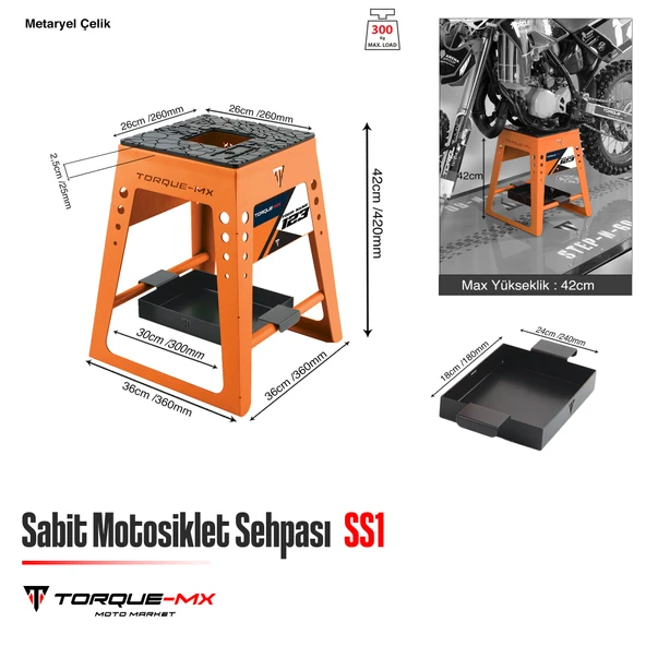Torque-MX Sabit Motosiklet Sehpası SS1 Turuncu - 5