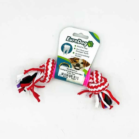 EuroDog Diş İpi Diş Kaş. Pembe Düğme Kır.Bey. 20cm ürün görseli