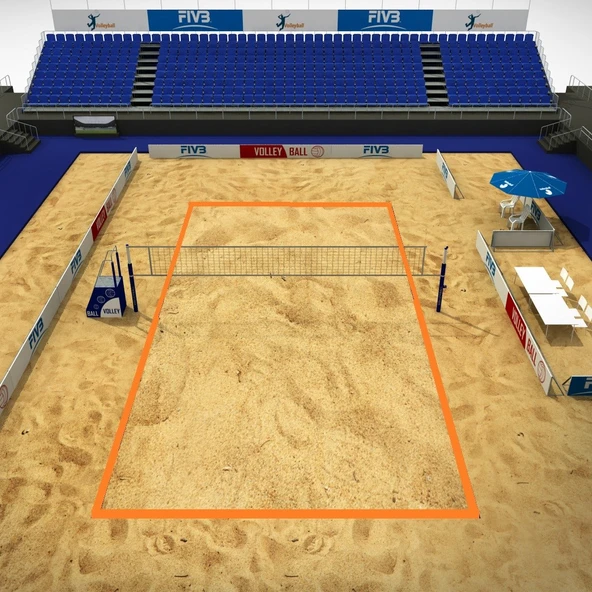 Voleybol Saha Şeridi 8*16mt Turuncu
