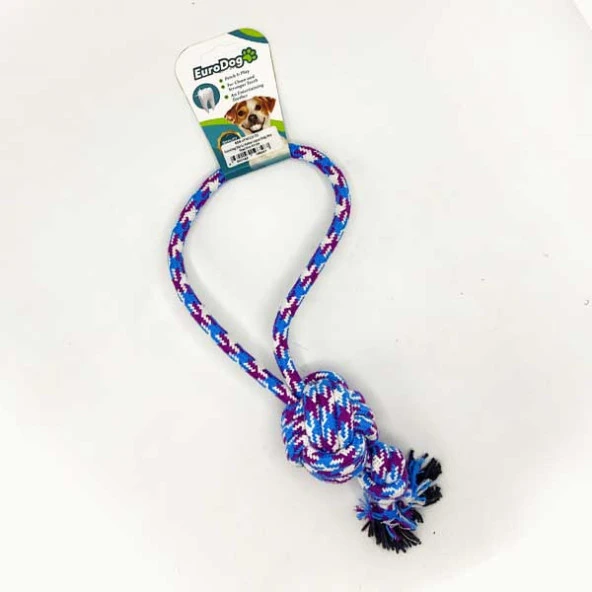 EuroDog Diş İp Halka Topuz Düğ.Mor Mavi Bey 45 cm ürün görseli